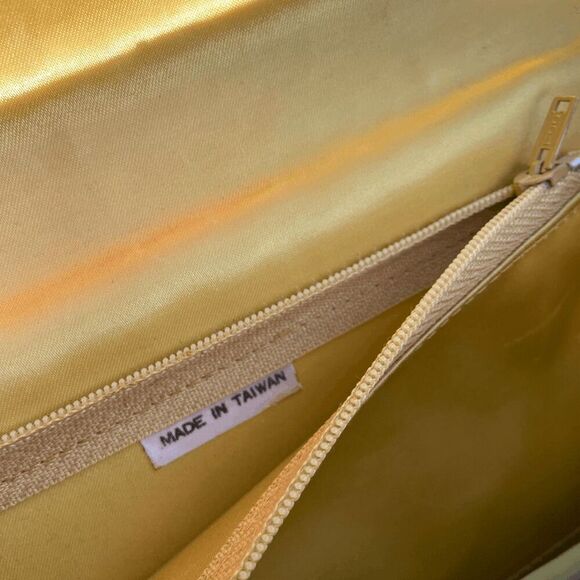 Vintage 1950s Genuine Snake Skin Gold Chain Crossbody Bag Clutch - Picture 10 of 14